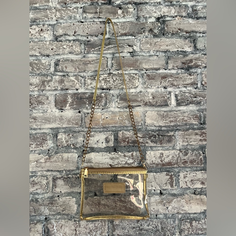 Klutch Transparent Gold Chain Crossbody Bag perfect size for games/concerts etc🔥